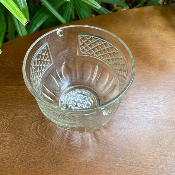 Vintage Ice Bucket Thumbprint Diamond Quilted Pattern Pressed Glass - Picture 5 of 9